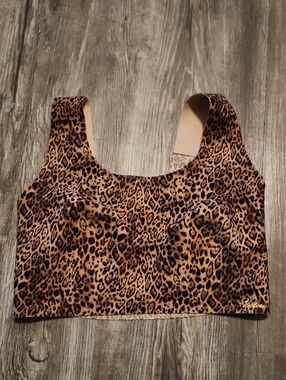 Victoria's Secret Leopard Print Scoop Crop Top - Tan & Black